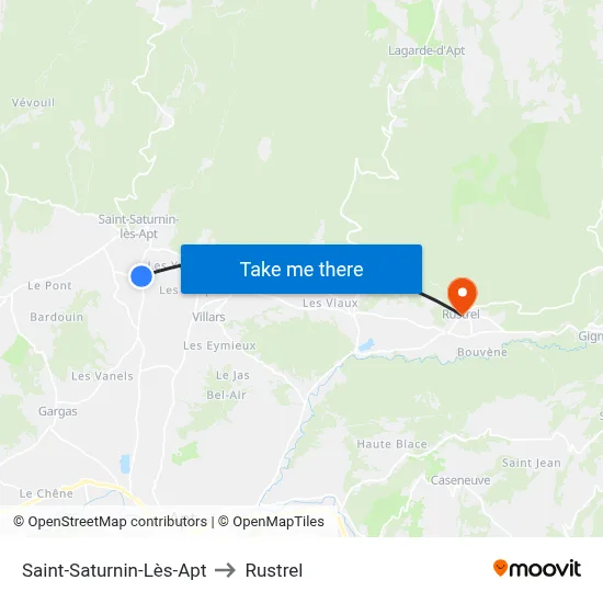 Saint-Saturnin-Lès-Apt to Rustrel map