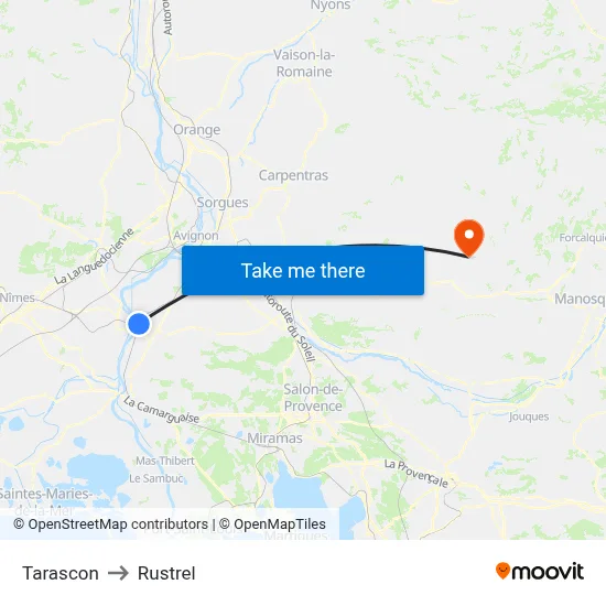 Tarascon to Rustrel map
