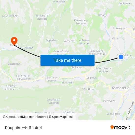 Dauphin to Rustrel map