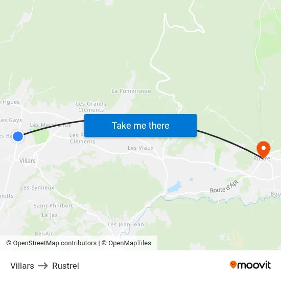 Villars to Rustrel map
