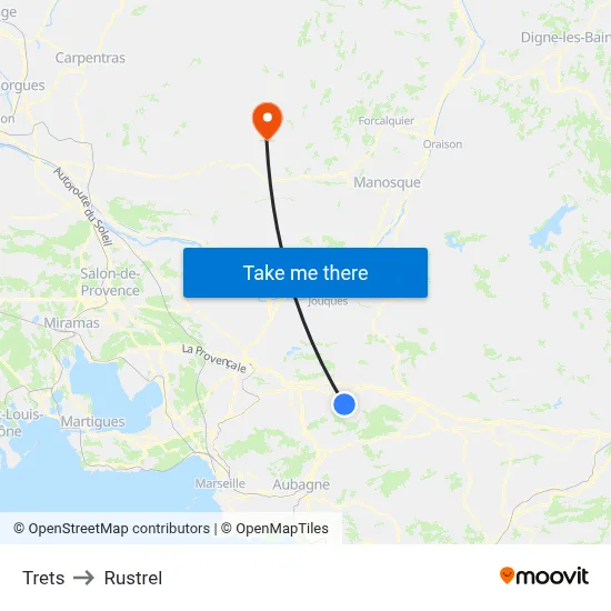 Trets to Rustrel map