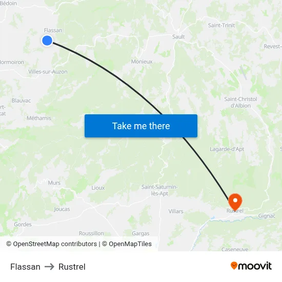 Flassan to Rustrel map