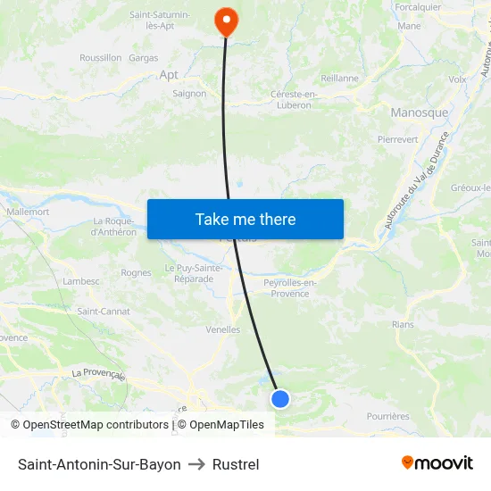 Saint-Antonin-Sur-Bayon to Rustrel map