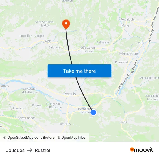 Jouques to Rustrel map