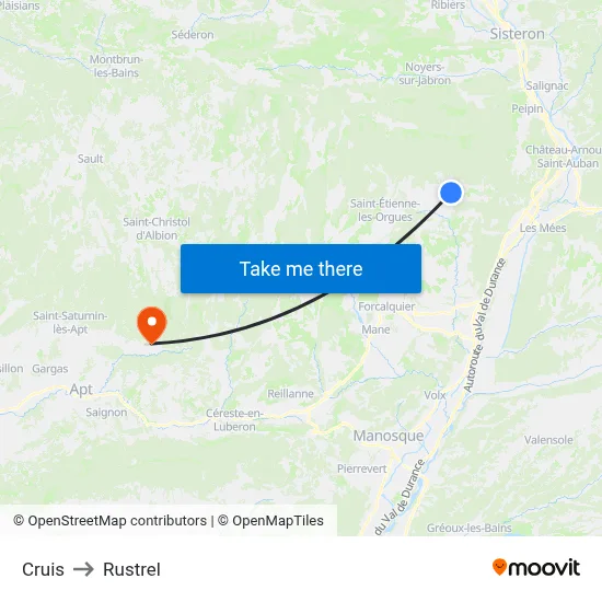 Cruis to Rustrel map