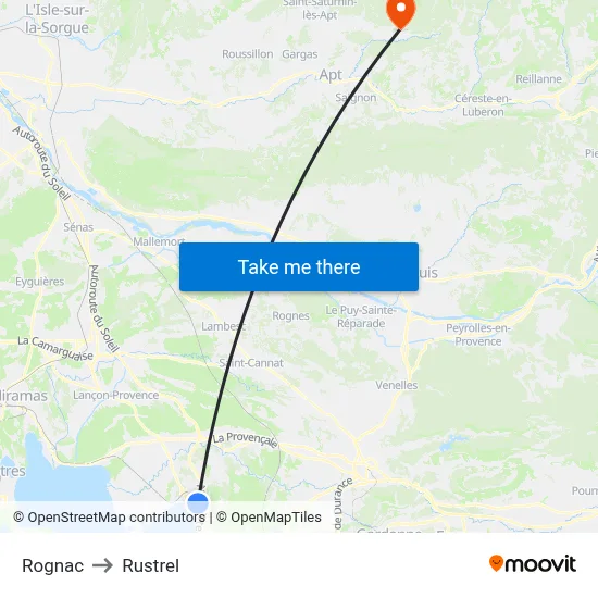 Rognac to Rustrel map