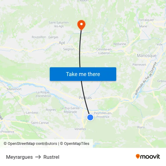 Meyrargues to Rustrel map