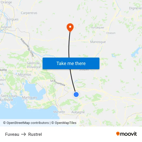 Fuveau to Rustrel map