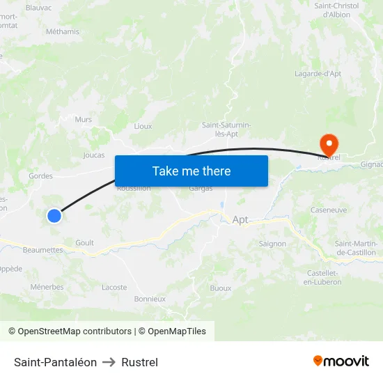 Saint-Pantaléon to Rustrel map