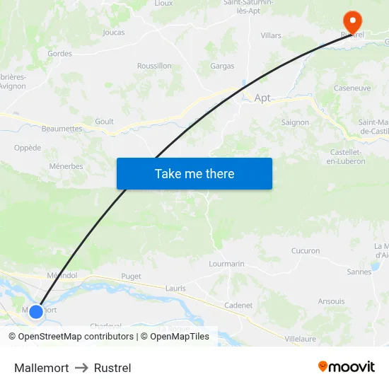 Mallemort to Rustrel map