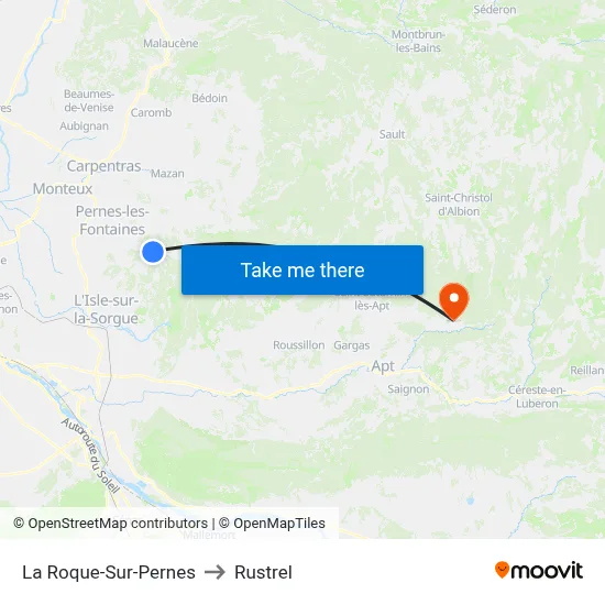 La Roque-Sur-Pernes to Rustrel map