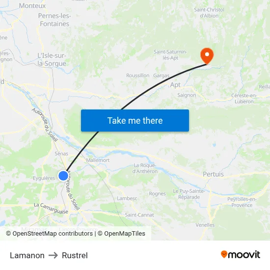 Lamanon to Rustrel map