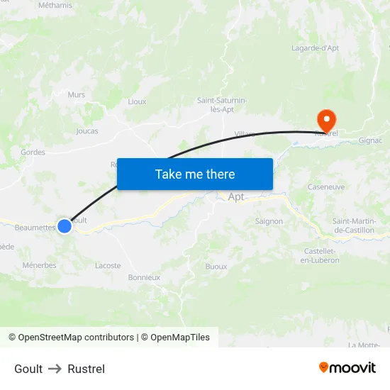 Goult to Rustrel map