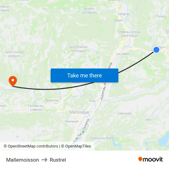 Mallemoisson to Rustrel map