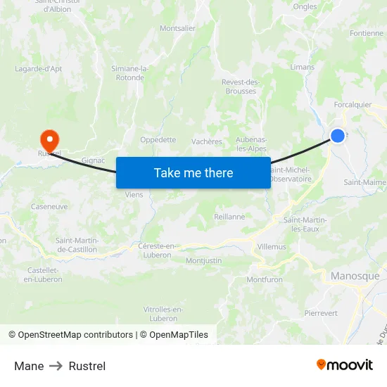 Mane to Rustrel map
