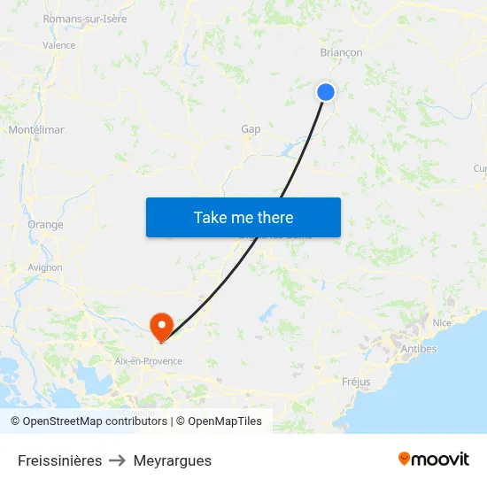 Freissinières to Meyrargues map