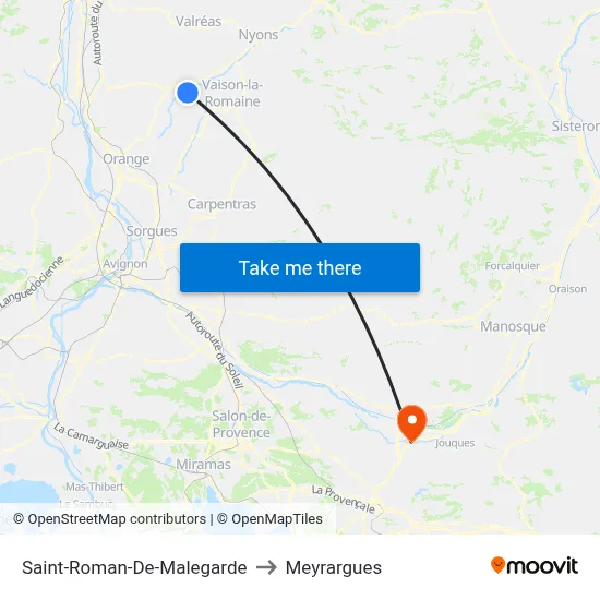 Saint-Roman-De-Malegarde to Meyrargues map