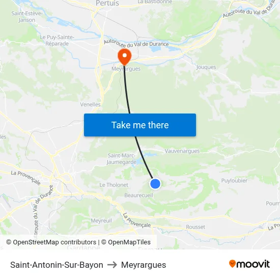Saint-Antonin-Sur-Bayon to Meyrargues map