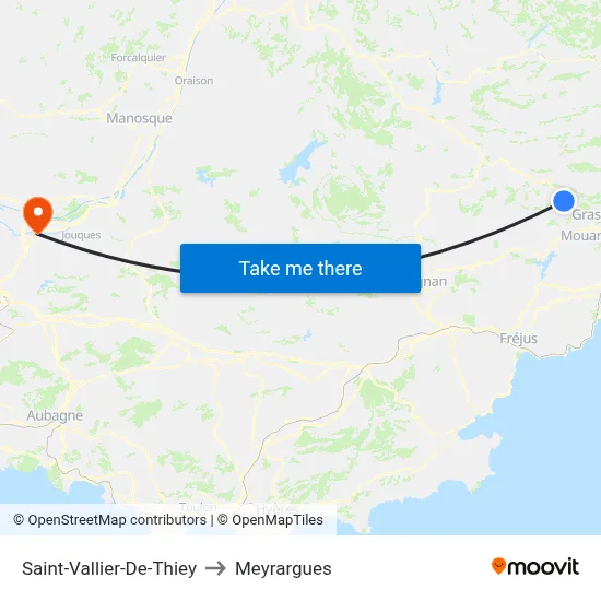 Saint-Vallier-De-Thiey to Meyrargues map