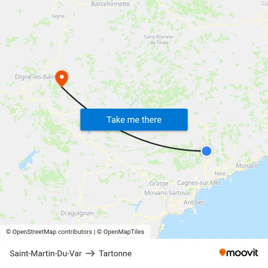 Saint-Martin-Du-Var to Tartonne map