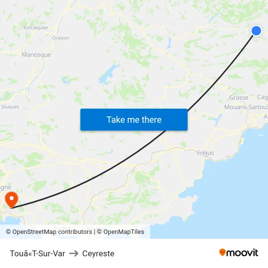 Touã«T-Sur-Var to Ceyreste map
