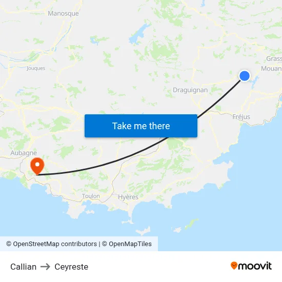 Callian to Ceyreste map