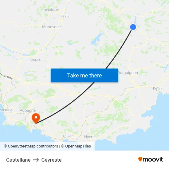 Castellane to Ceyreste map