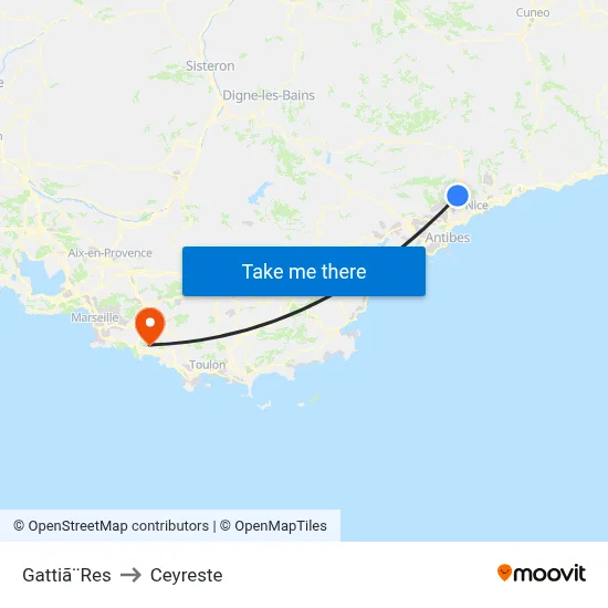 Gattiã¨Res to Ceyreste map
