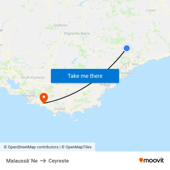 Malaussã¨Ne to Ceyreste map