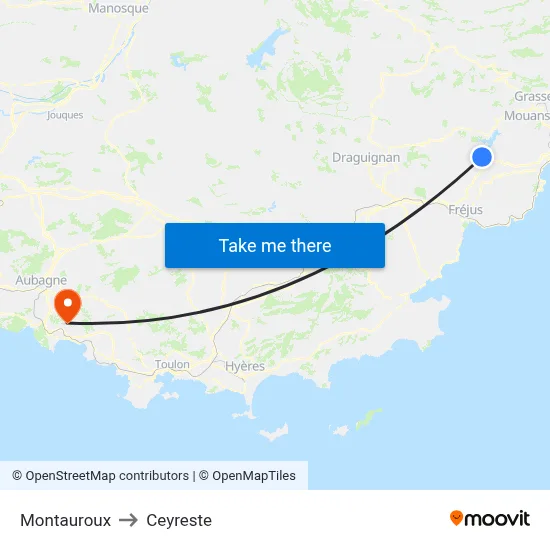 Montauroux to Ceyreste map