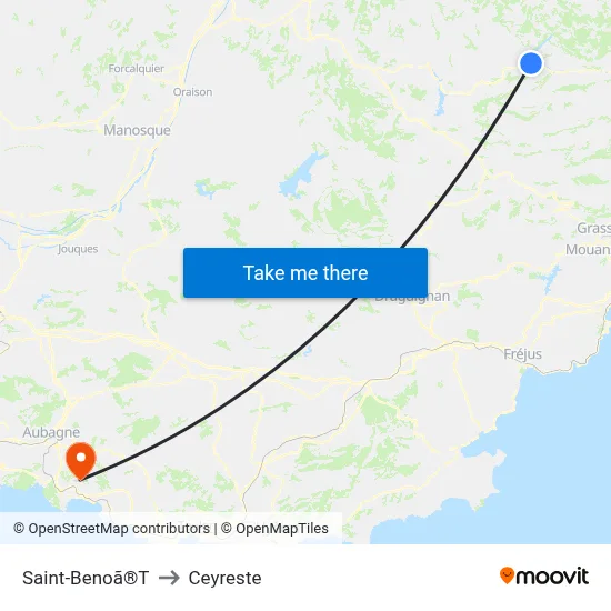 Saint-Benoã®T to Ceyreste map