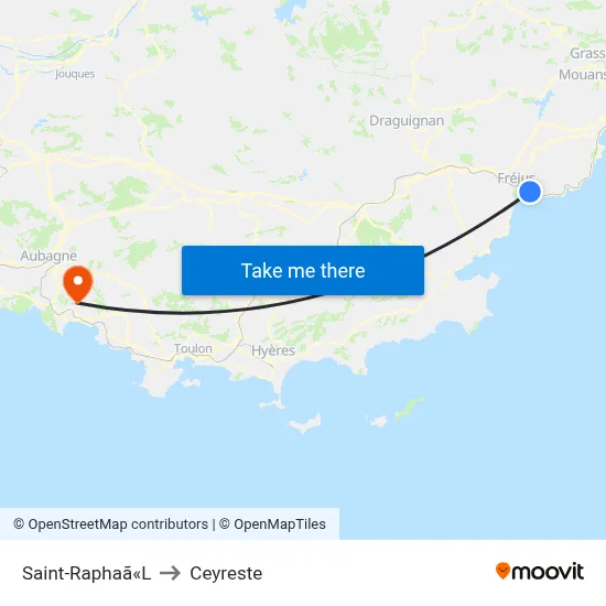 Saint-Raphaã«L to Ceyreste map