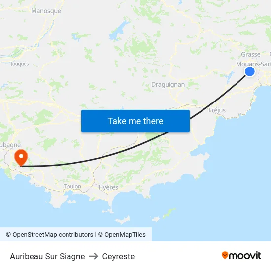 Auribeau Sur Siagne to Ceyreste map