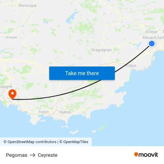 Pegomas to Ceyreste map