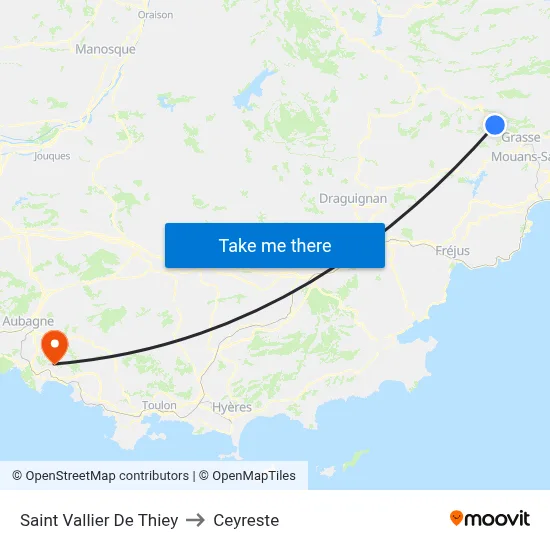 Saint Vallier De Thiey to Ceyreste map