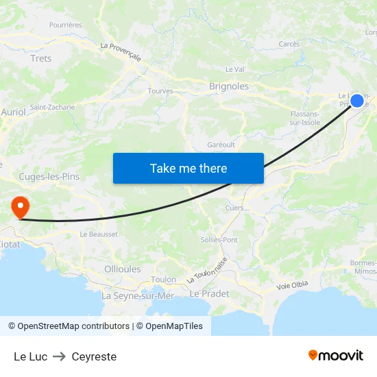 Le Luc to Ceyreste map