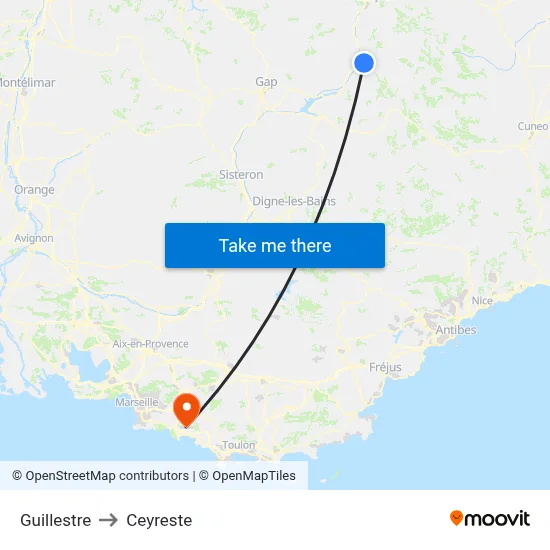 Guillestre to Ceyreste map