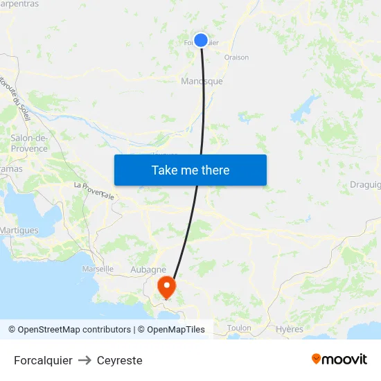 Forcalquier to Ceyreste map