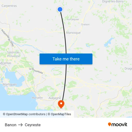Banon to Ceyreste map