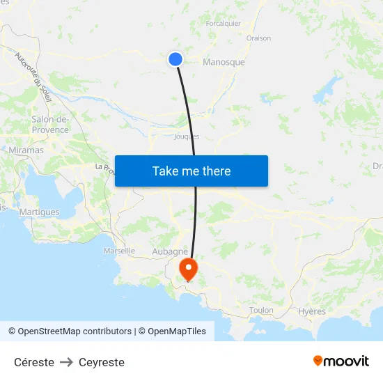 Céreste to Ceyreste map