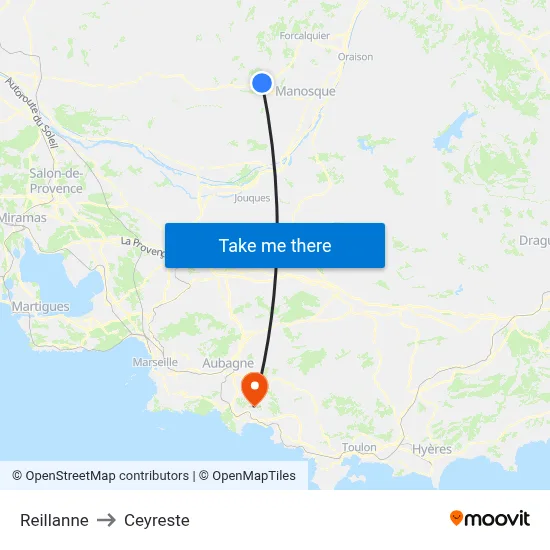 Reillanne to Ceyreste map