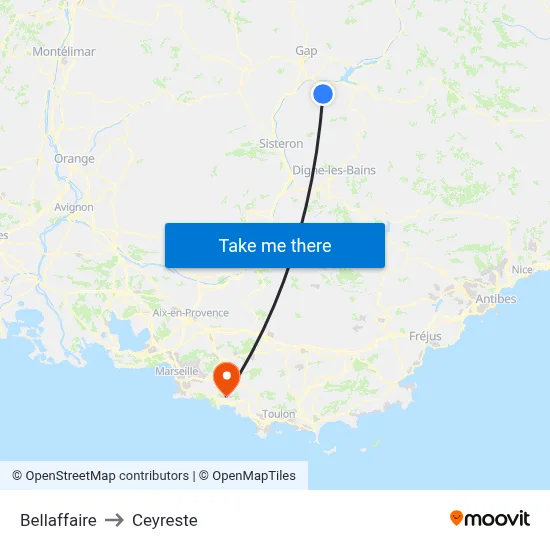 Bellaffaire to Ceyreste map