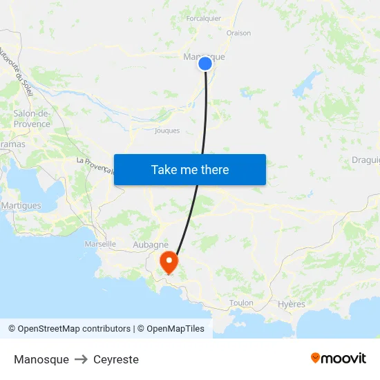 Manosque to Ceyreste map