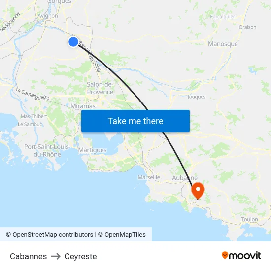 Cabannes to Ceyreste map