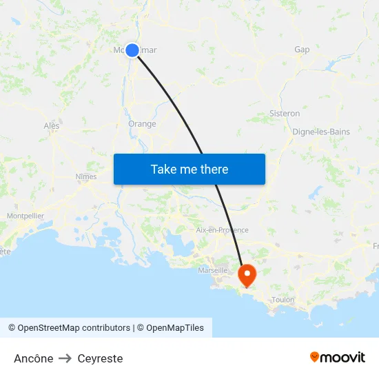 Ancône to Ceyreste map
