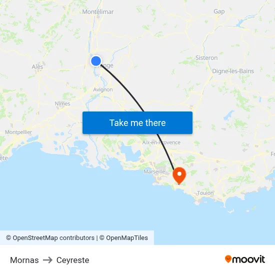 Mornas to Ceyreste map