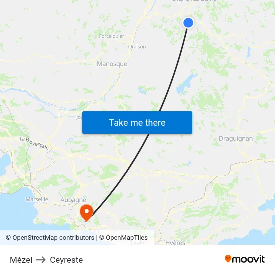 Mézel to Ceyreste map