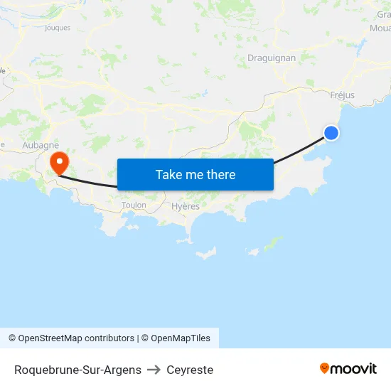 Roquebrune-Sur-Argens to Ceyreste map