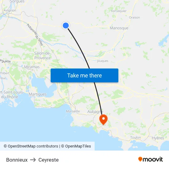 Bonnieux to Ceyreste map