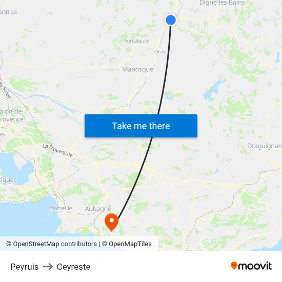 Peyruis to Ceyreste map